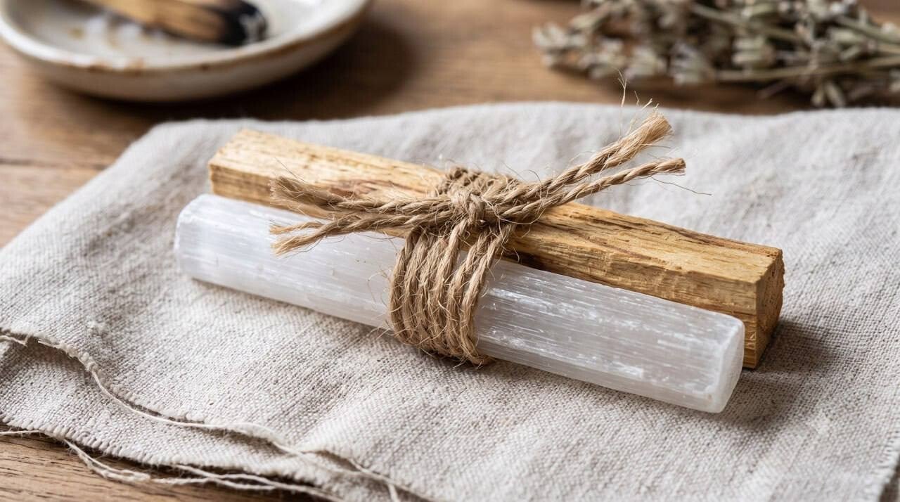Purificazione e Luce: Legno di Palo Santo e Bacchetta di Selenite