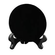 Specchio di Ossidiana Nera (7-9 cm) – Strumento Esoterico di Protezione e Divinazione