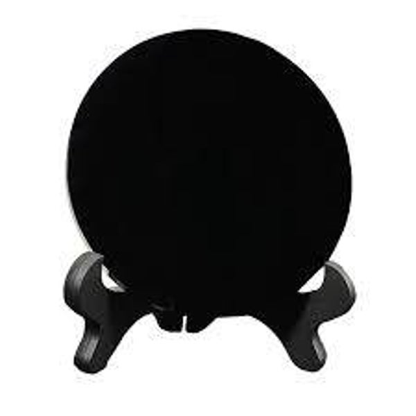 Specchio di Ossidiana Nera (7-9 cm) – Strumento Esoterico di Protezione e Divinazione