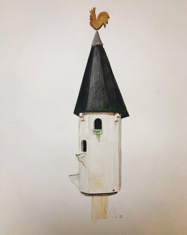 Vogelhuisje - Duplex - aquarelle