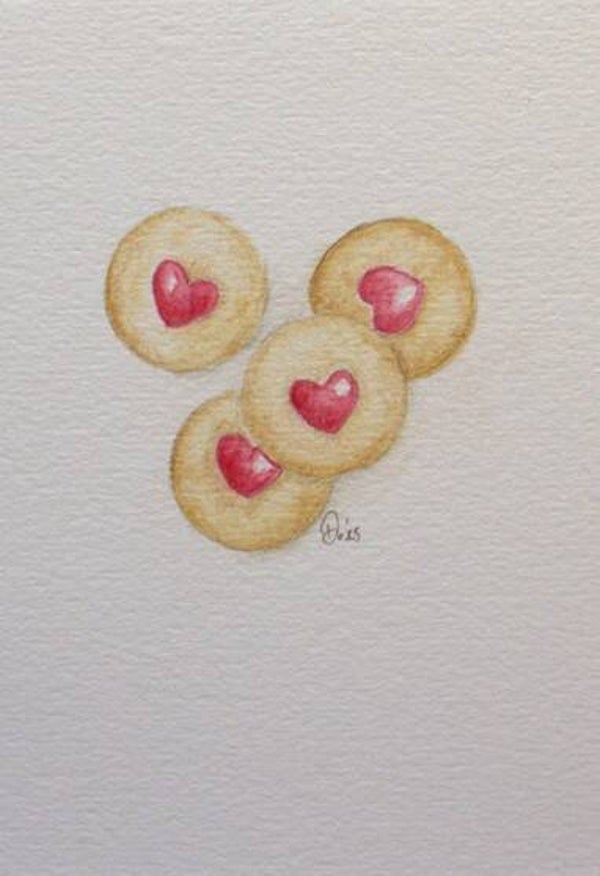 Handgeschilderde kaart - Biscuit de Coeurs