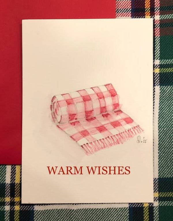 Handgeschilderde kaart - Warm Wishes