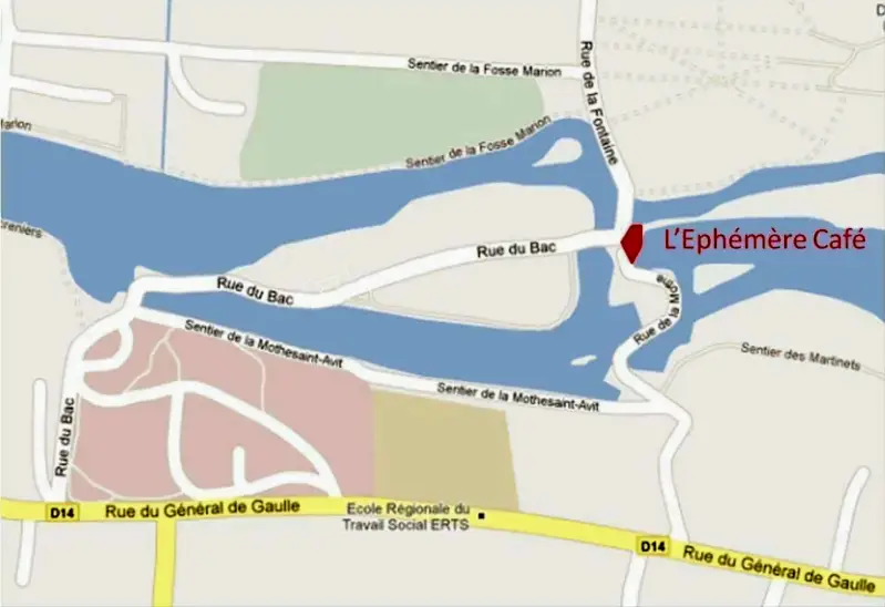 Plan de la guinguette l'ephemere Cafe sur le site Sortir a Orleans