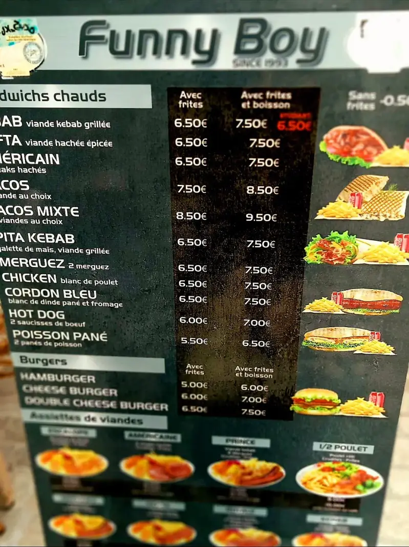 Photo Menu et carte restaurant    sur le site sortir a Orleans