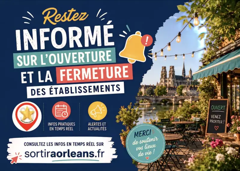 Logo Ouvertures et fermetures établissements Orleans