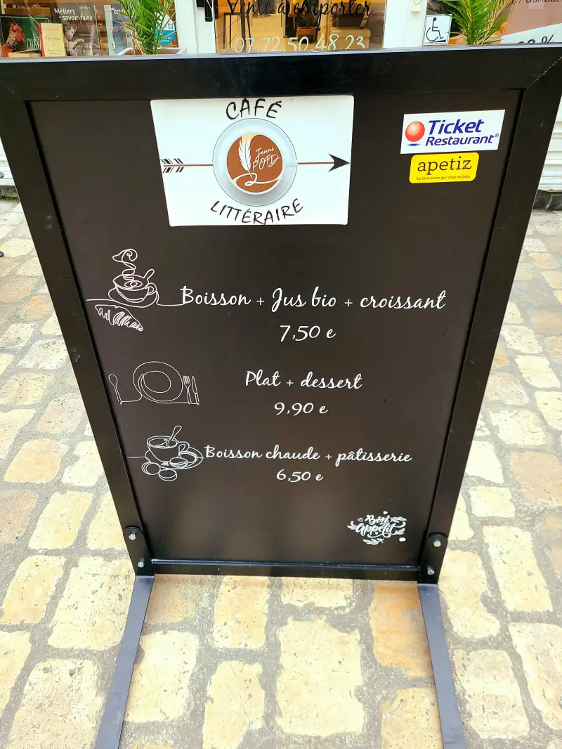 Photo du Menu du Cafe Litteraire Jenni Potd sur le site Sortir a Orleans 