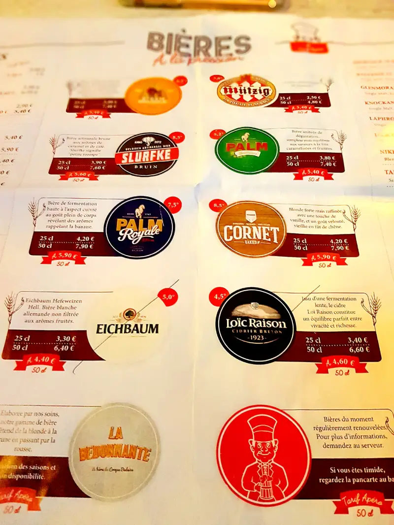 Photo du Menu du Bar Le Croque Bedaine sur le site Sortir a Orleans