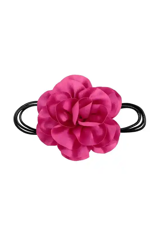 FLOWER CHOKER NECKLACE - PINK