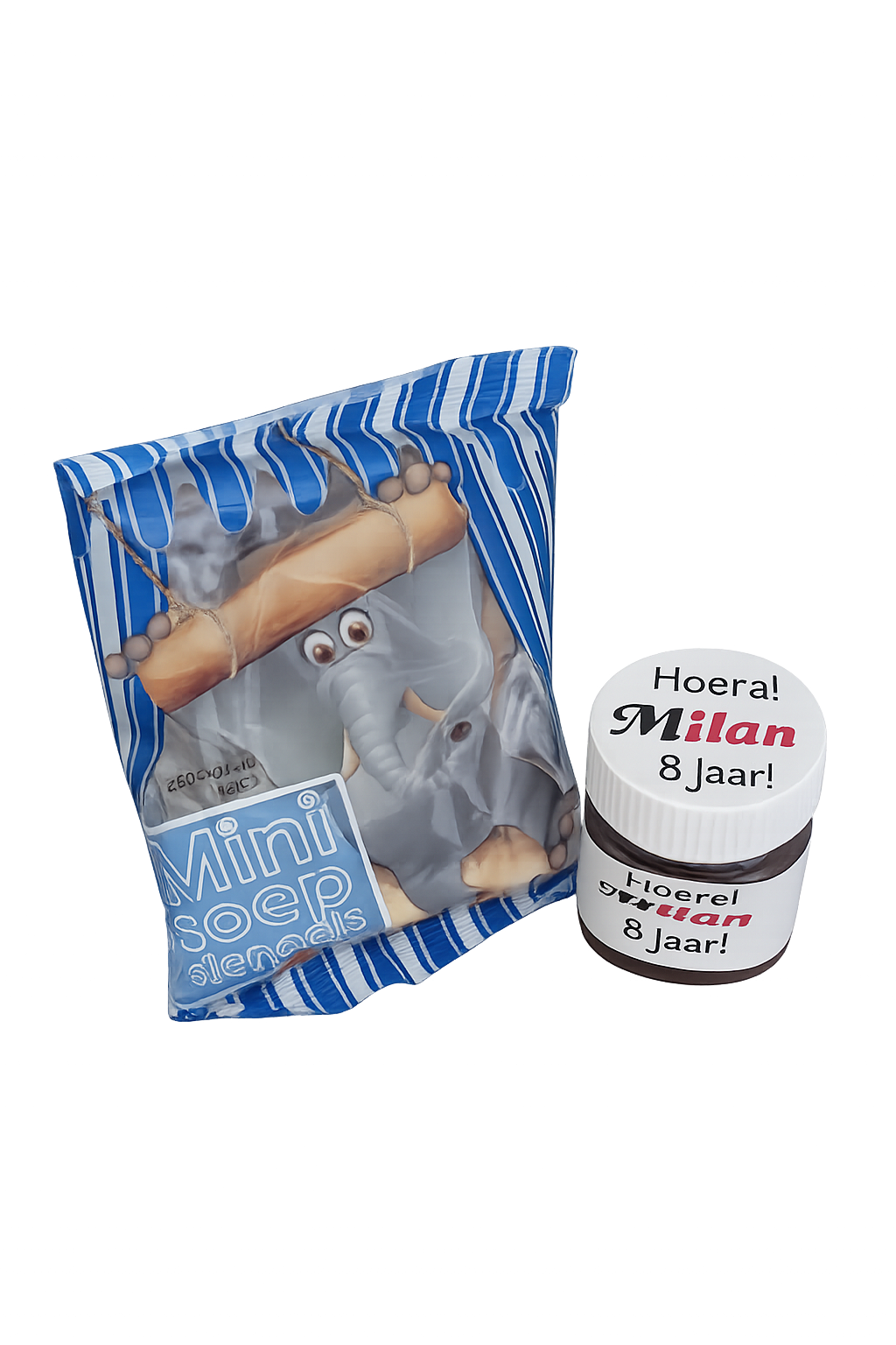 Traktaie - nutella potje met mini soepstengels