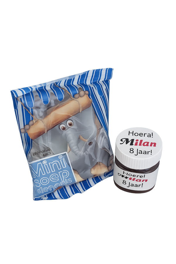 Traktaie - nutella potje met mini soepstengels