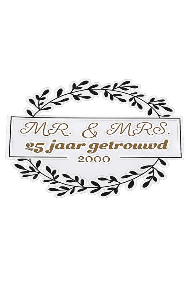 Gepersonaliseerd bruiloft raamsticker