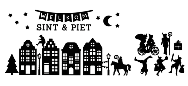 Herbruikbare sinterklaas raamstickers
