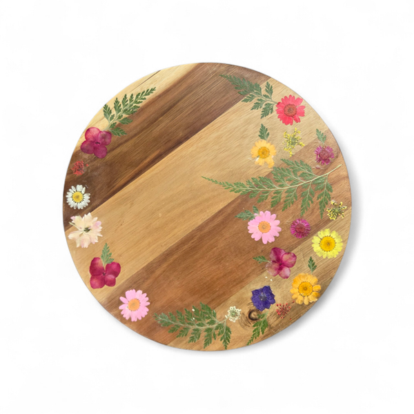 Botanical Footed Tray – Solid Acacia Wood (29cm)