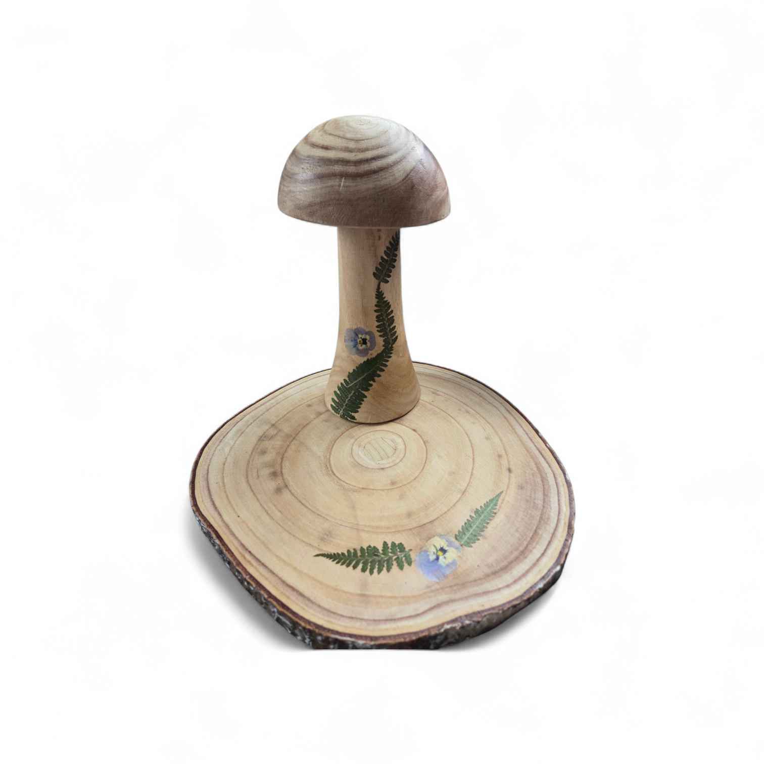Artisan Botanical Wood Pedestal