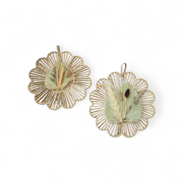 Handmade Boho Flower Wall Décor – Set of 2
