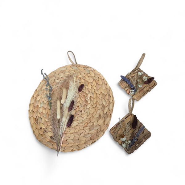 Boho Natural Wall Decor Set 3 piece set– Handmade