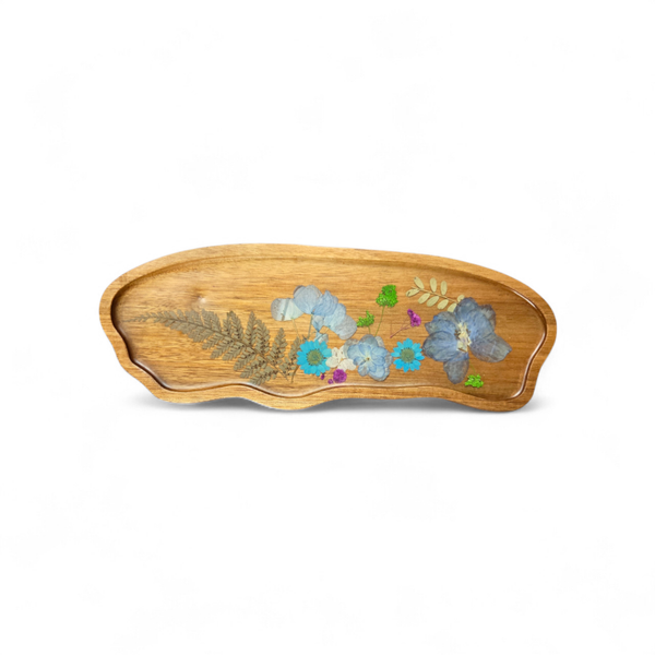 Resin Botanical Wooden Tray – 29.5cm