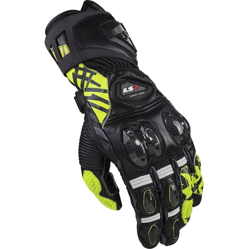LS2 Feng Racing Gloves Yellow/Grey