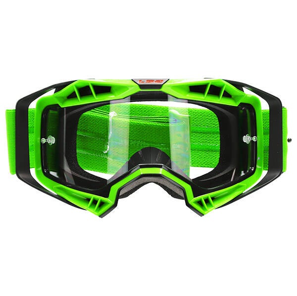 LS2 Aura crossbril groen met transparant heldere lens