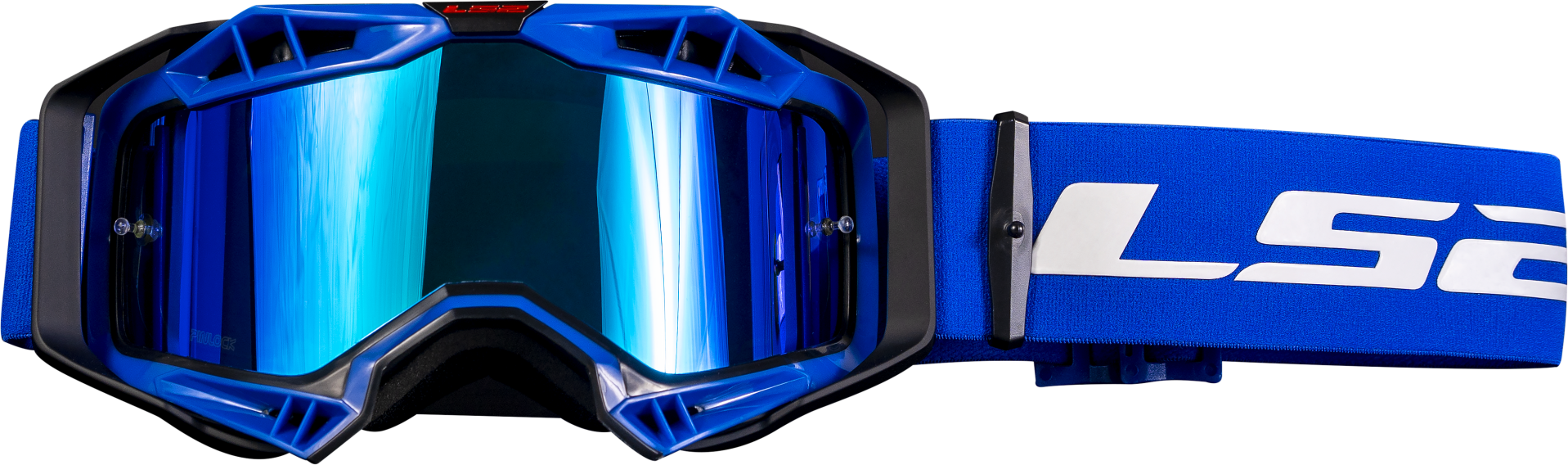 LS2 Aura Pro crossbril blauw met iridium lens