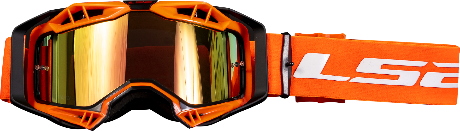 LS2 Aura Pro crossbril Oranje met iridium lens