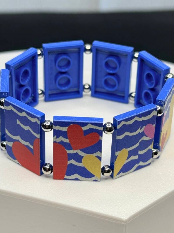 Bracelet femme cœur bleu fait main — LeKlic en briques LEGO®