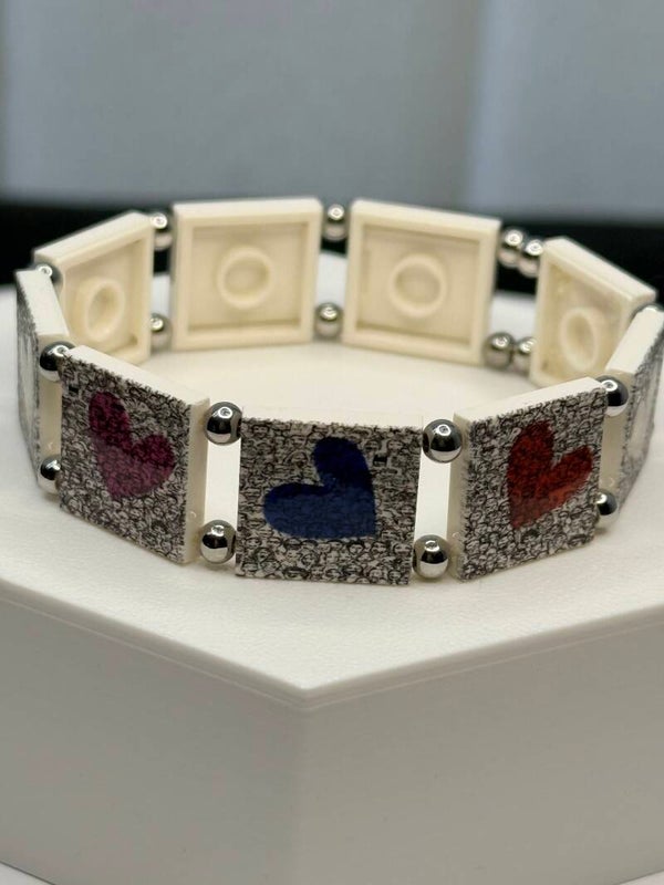 Bracelet femme cœurs graphique fait main — LeKlic en briques LEGO®