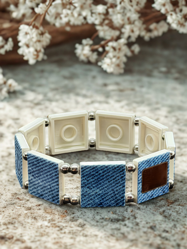 Bracelet femme denim fait main — LeKlic en briques LEGO®