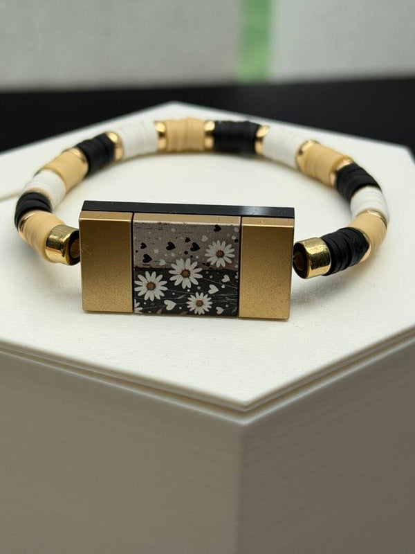 Bracelet femme fleurs perles rondelles fait main — LeKlic en briques LEGO®