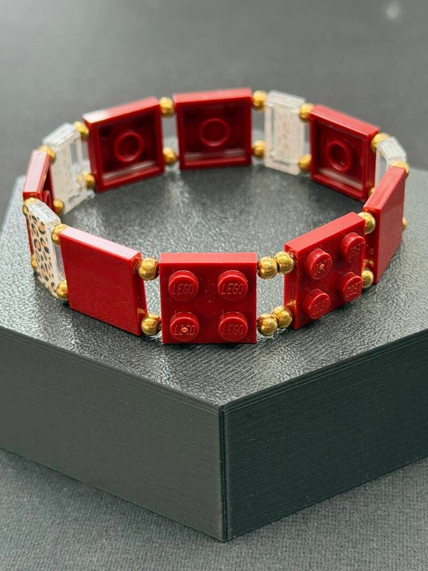 Bracelet femme léopard bordeaux fait main — LeKlic en briques LEGO®