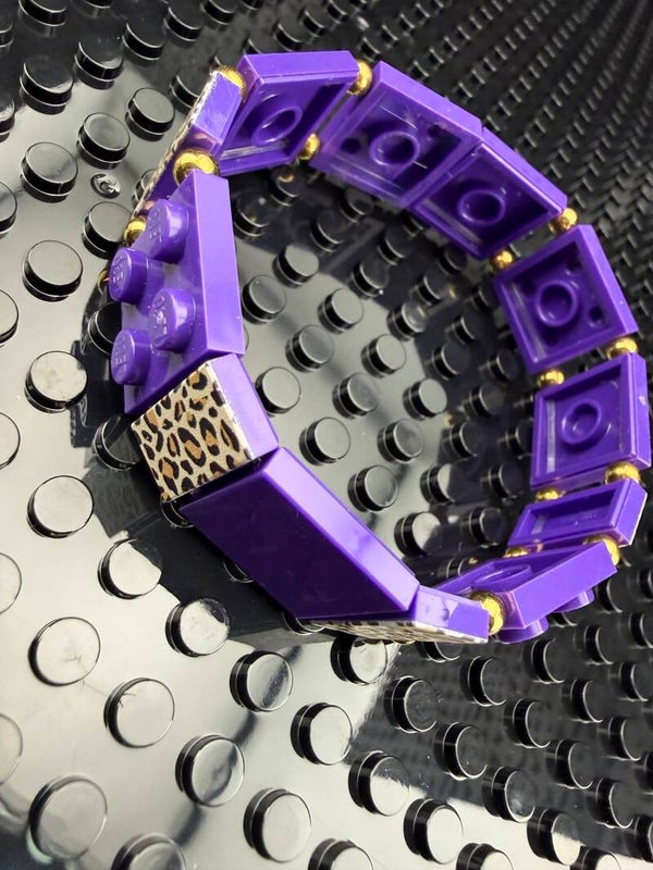 Bracelet femme léopard violet fait main — LeKlic en briques LEGO®