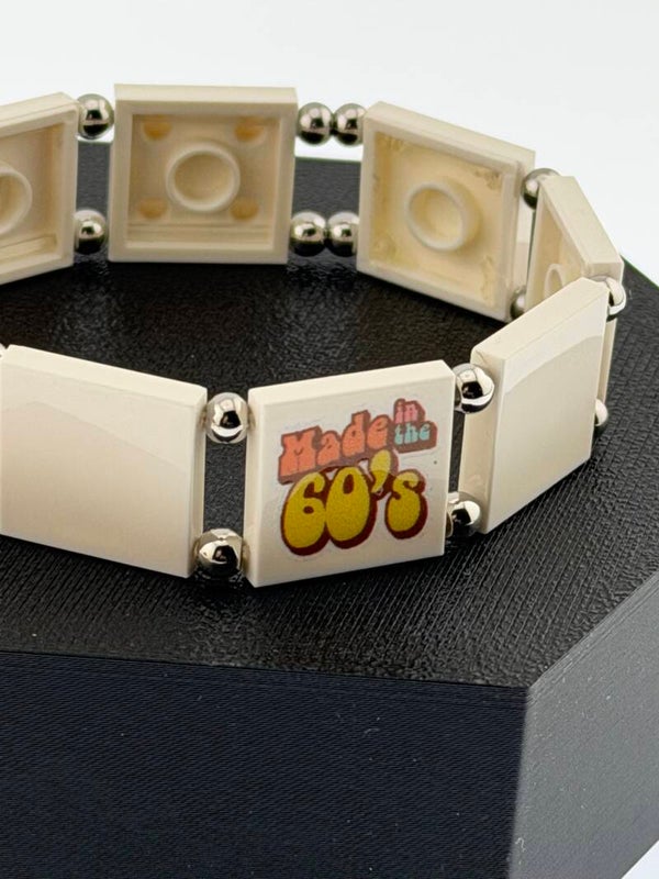 Bracelet femme Sixties blanc 2 fait main — LeKlic en briques LEGO®