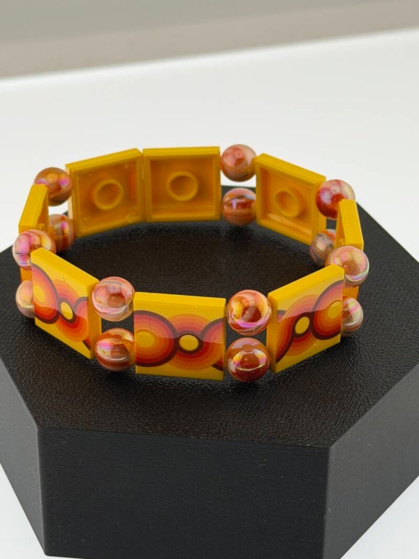 Bracelet femme Sixties jaune fait main — LeKlic en briques LEGO®