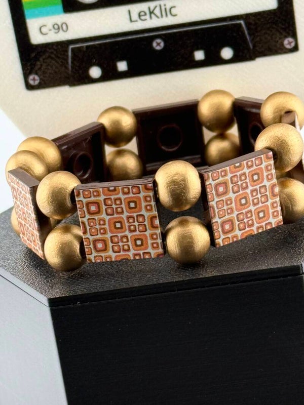Bracelet femme Sixties marron perles bois fait main — LeKlic en briques LEGO®
