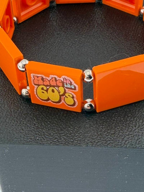 Bracelet femme Sixties orange 2 fait main — LeKlic en briques LEGO®