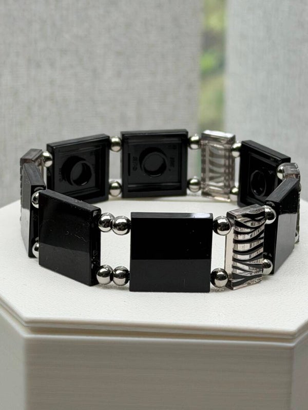 Bracelet femme zèbre noir fait main — LeKlic en briques LEGO®