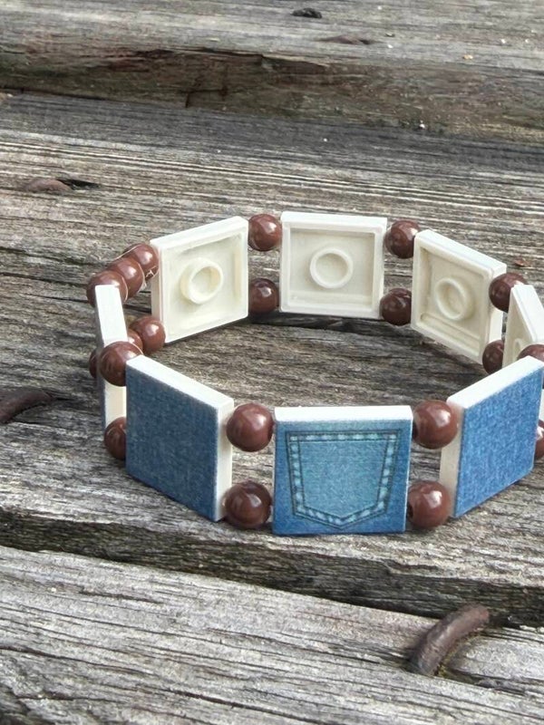 Bracelet femme motif jean fait main — LeKlic en briques LEGO®