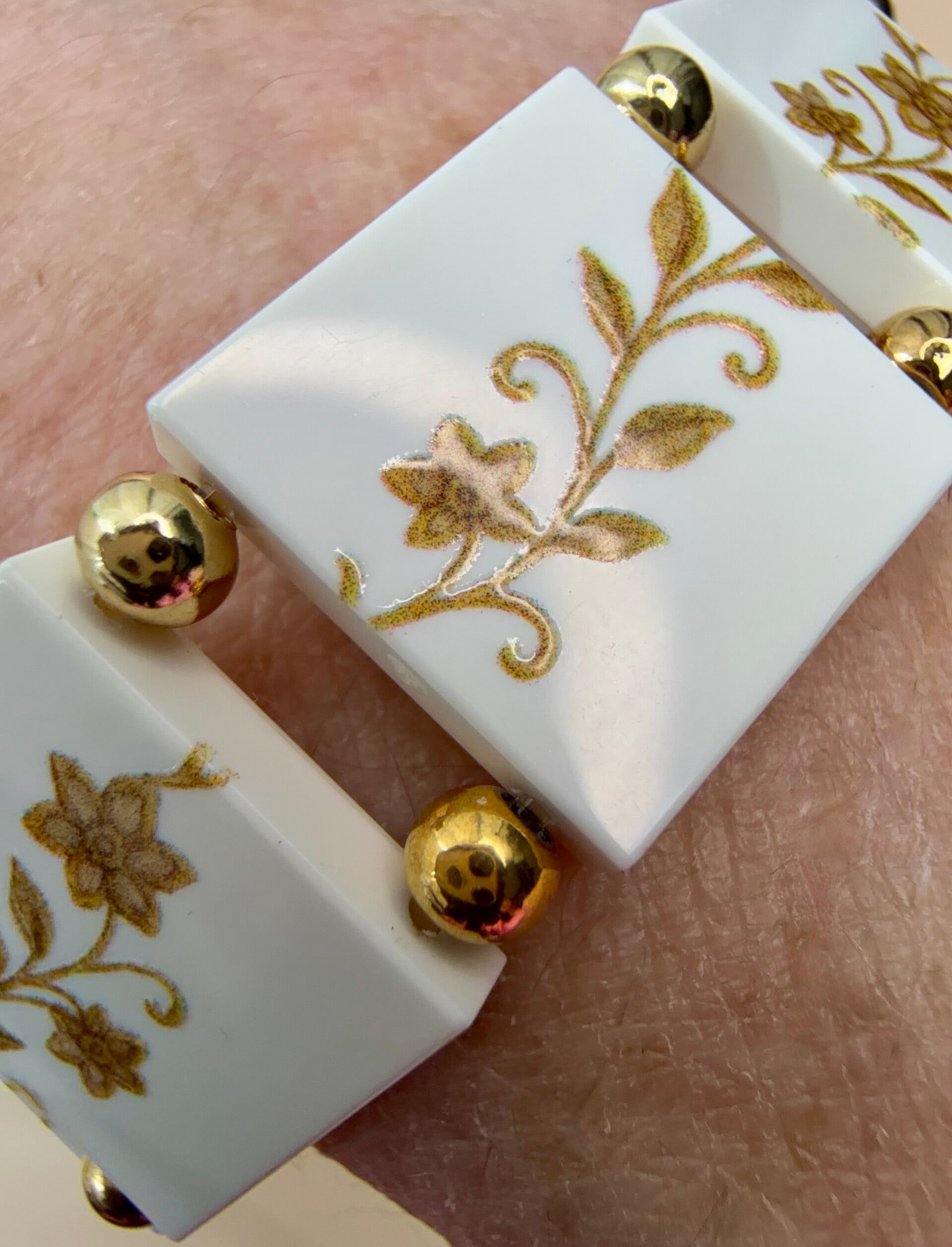 Bracelet femme fleur doré fait main — LeKlic en briques LEGO®