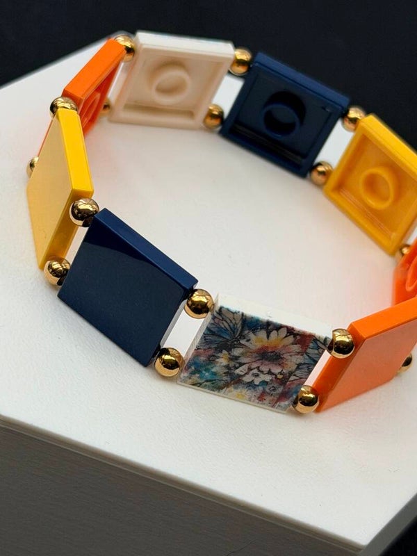 Bracelet femme fleurs coloré fait main — LeKlic en briques LEGO®