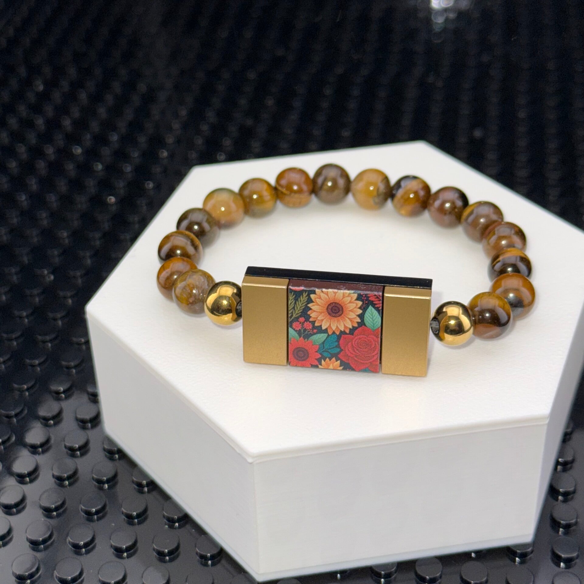 Bracelet femme fleurs et perles fait main — LeKlic en briques LEGO®