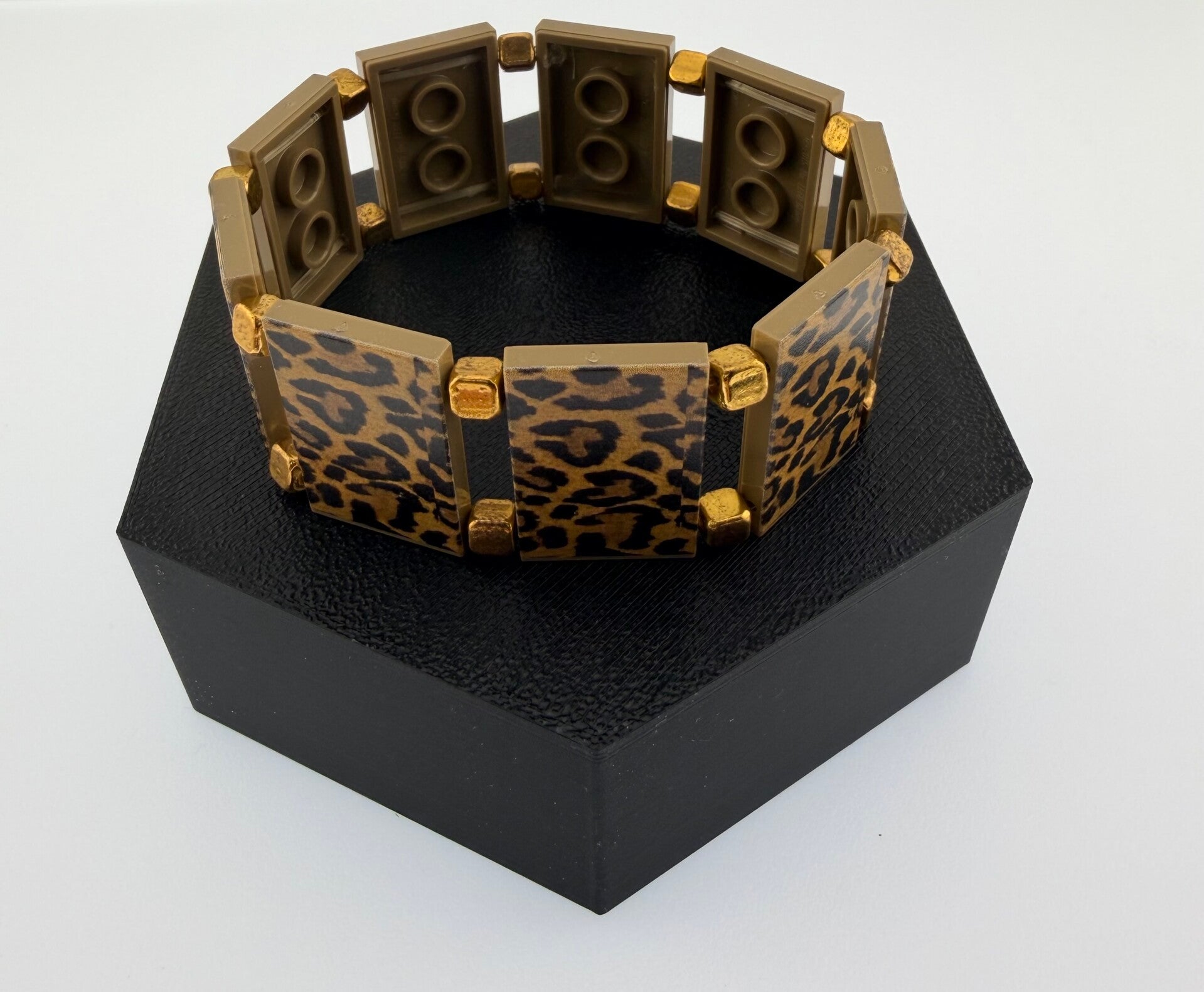 Bracelet femme léopard briques LEGO fait main France