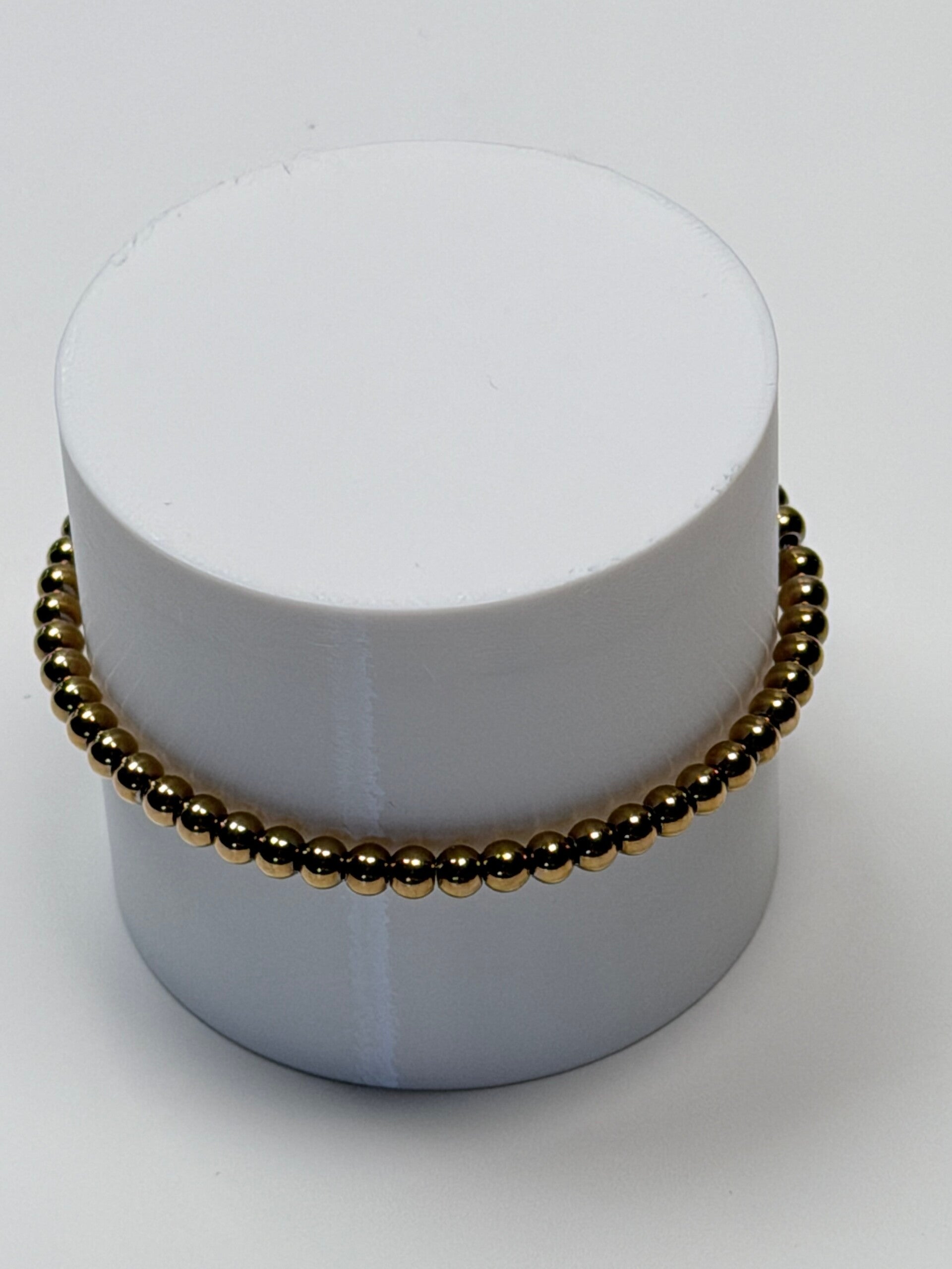 Bracelet perles acier inoxydable dorées/argentées