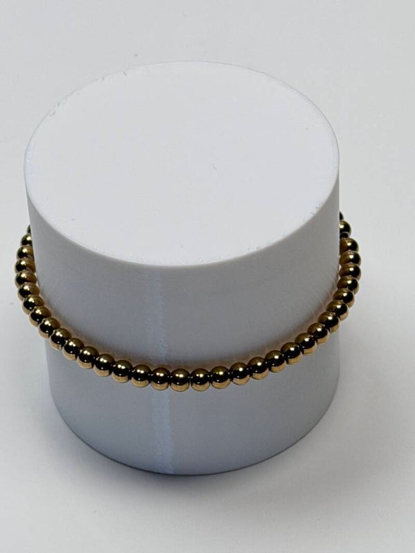 Bracelet perles acier inoxydable dorées/argentées