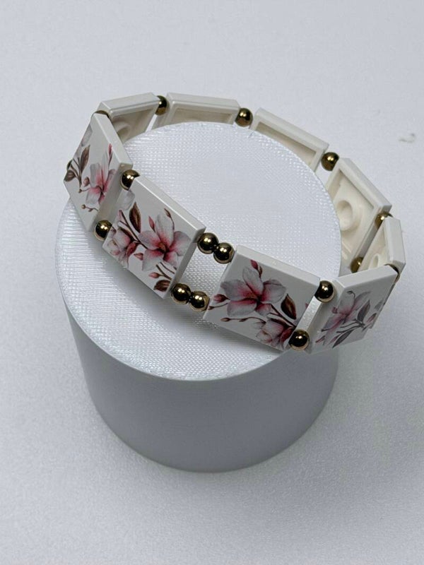 Bracelet plaques LEGO® Fleurs Aquarelle