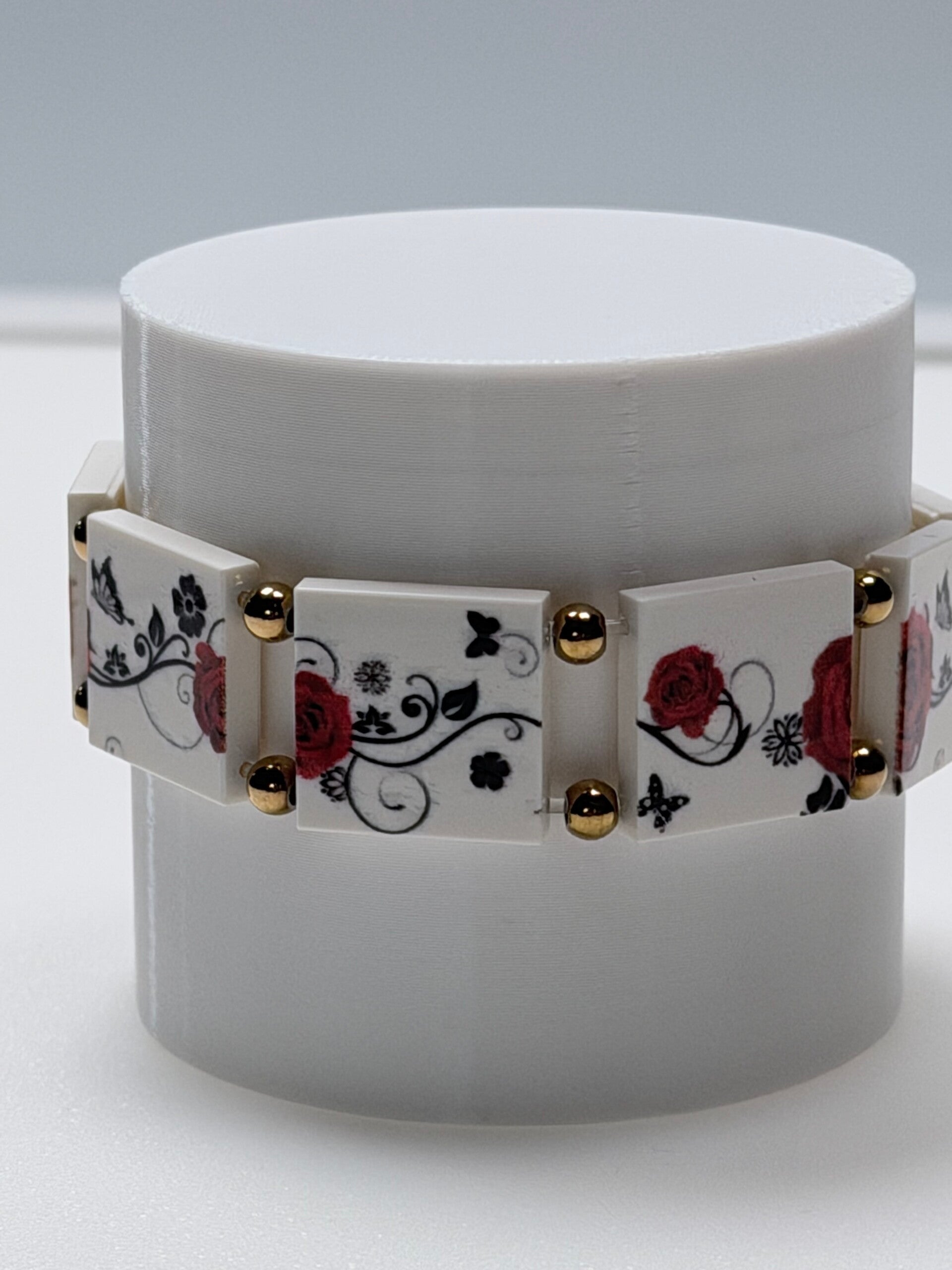 Bracelet plaques LEGO® motif Rose