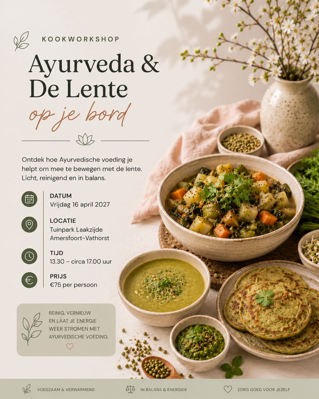 Kookworkshop Ayurveda & De Lente op je bord