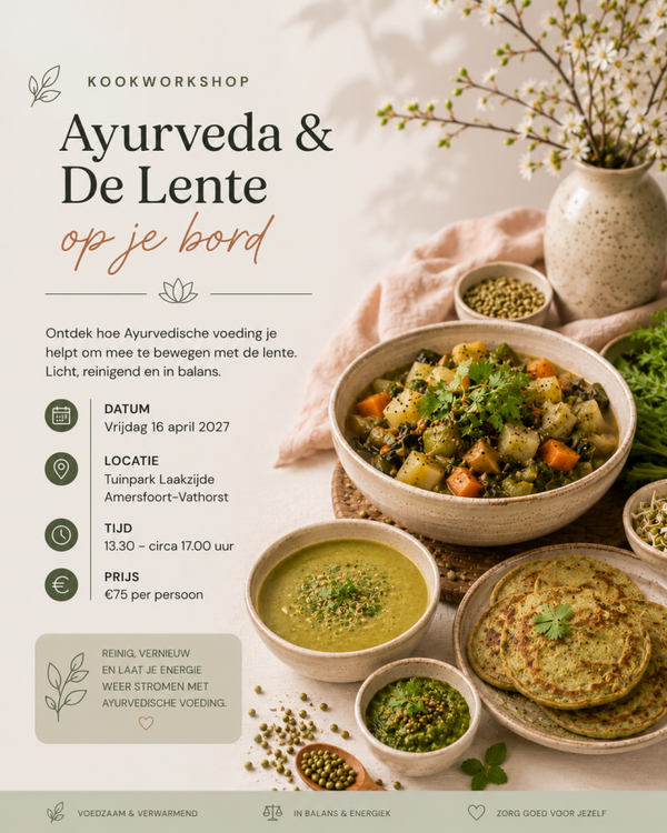 Kookworkshop Ayurveda & De Lente op je bord