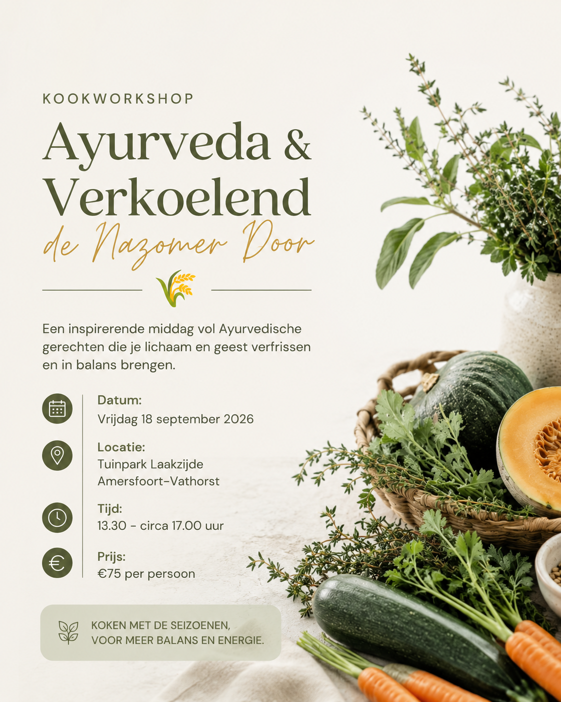 Kookworkshop Ayurveda & Verkoelend de Nazomer door