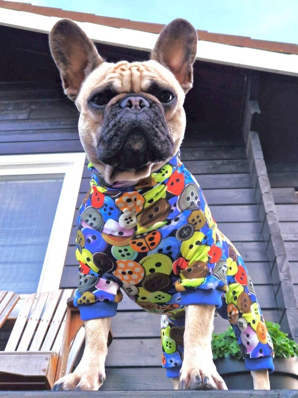 Caren B Hondenpyjama Buttons