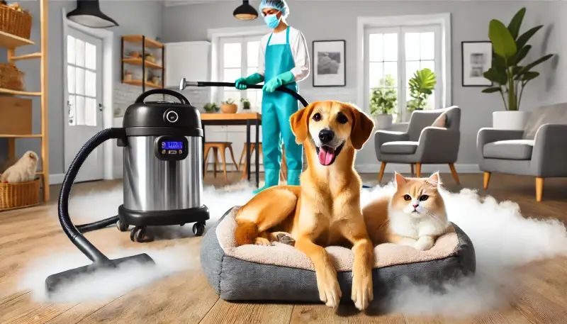 A room being treated with a fine mist odour fogging system, with a technician applying a sanitising fog that disperses evenly through the air to neutralise unpleasant indoor smells and improve overall air quality.